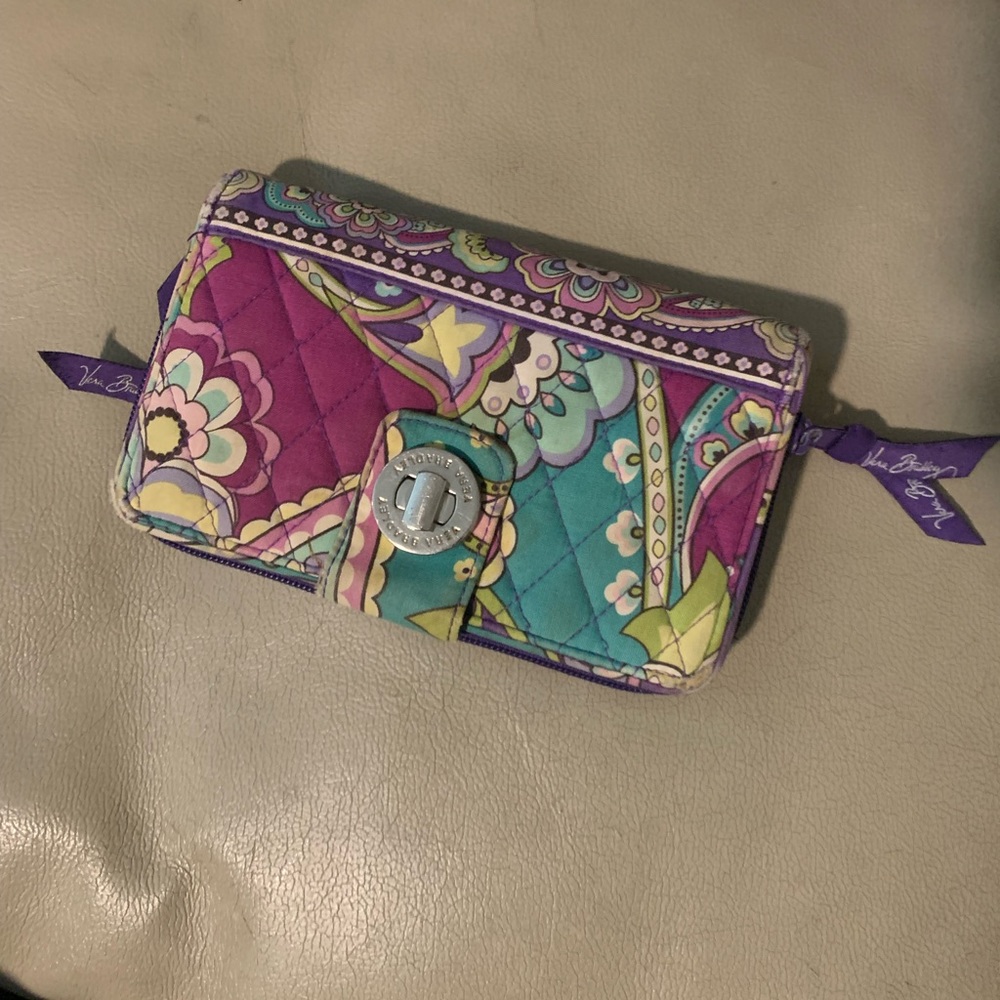 Small purple floral print Vera Bradley wallet